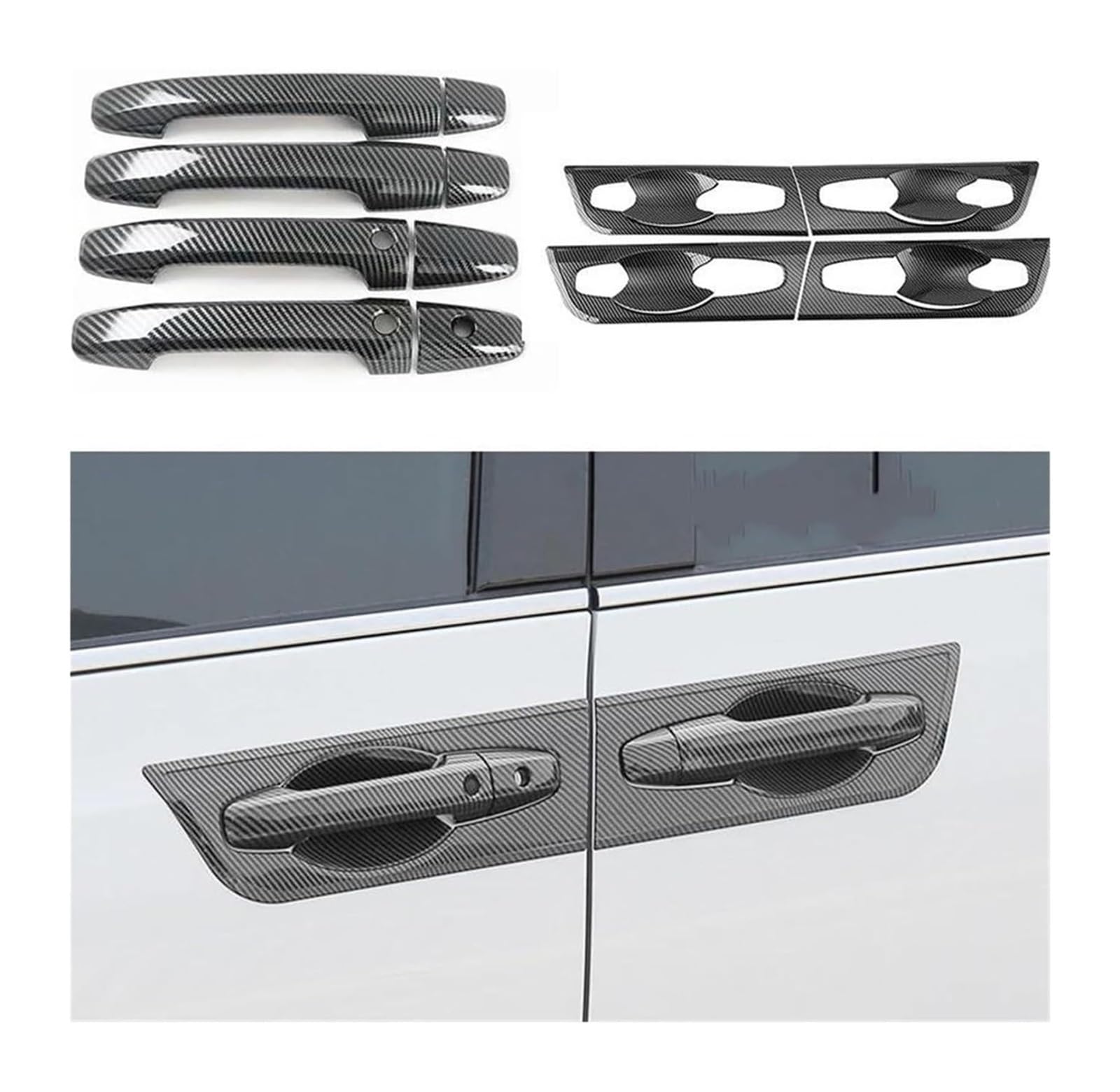 Qwqthgs Package A Car Exterior Door Handle Cap For Odyssey 2016-2021 Chrome Car Side Door Handle Covers Trim Sticker Auto Exterior Styling(Package A)