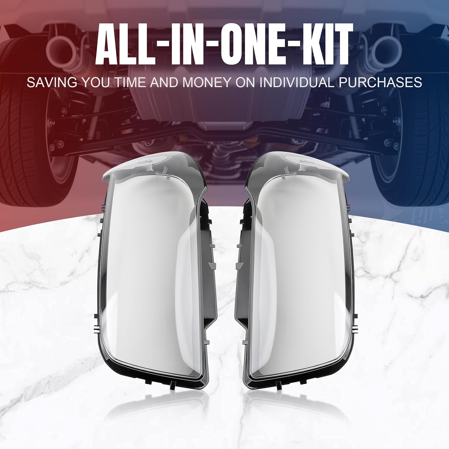 AUTOKAY New Left Right Front Headlight Lens Headlamp Cover Fits for BMW X3 E83 2004-2010