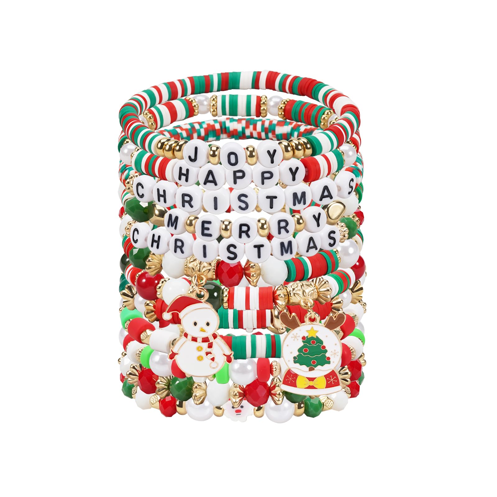 GenericJocbean Independence Day Halloween Bracelets Stackable Bracelet for Women Handmade Christmas Beaded Stretch Bracelet