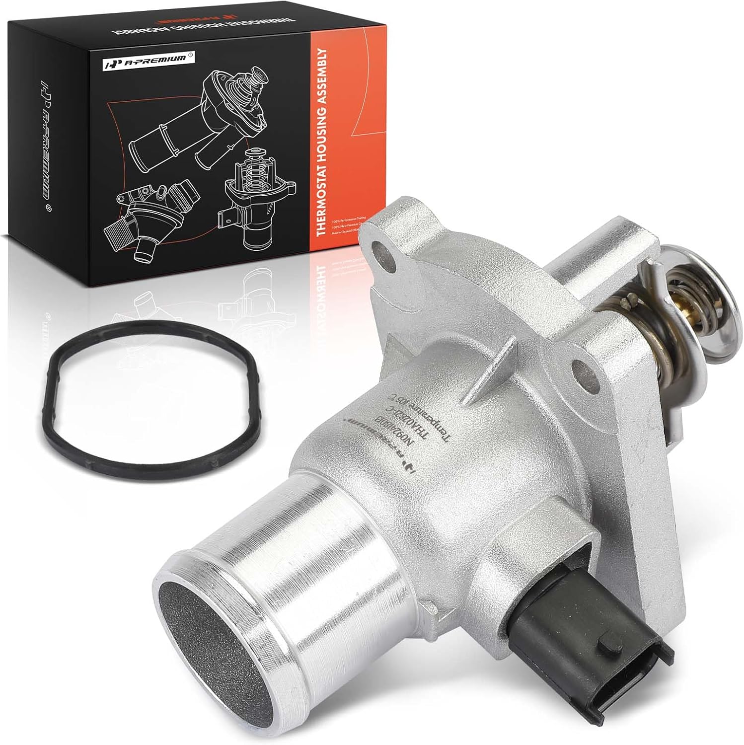 A-Premium Engine Coolant Thermostat Housing Assembly with O-ring & Sensor Compatible with Chevrolet Cruze, Cruze Limited, Sonic, Trax, Aveo, Aveo5 & Pontiac G3, G3 Wave & Suzuki Swift+, 1.6L 1.8L