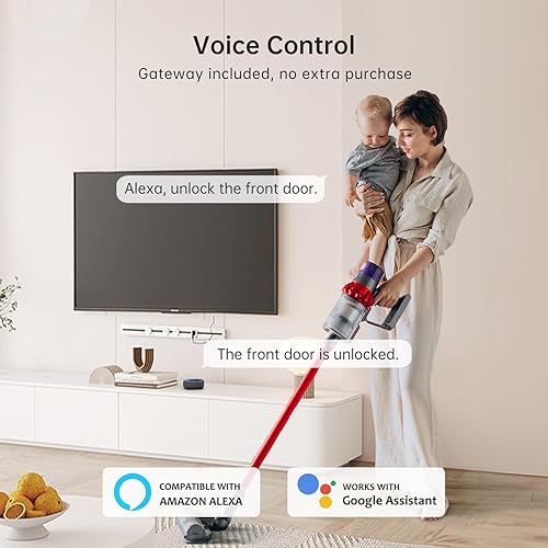 Miniatura 4 de Cerradura inteligente para puerta delantera Hornbill Keyless Entry Fingerbolt - Cerraduras de puerta con teclado electrónico Bluetooth Alexa para