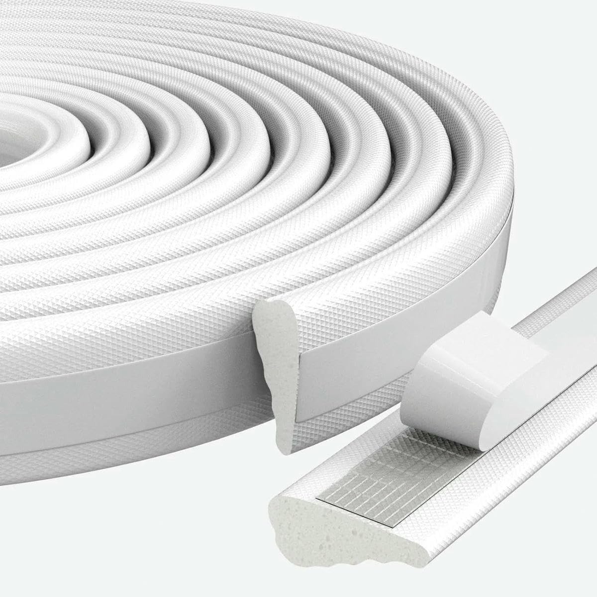 Door and Window Sealing Strip Sound Insulation self-Adhesive Filling Winter Warm Weather Strip self-Adhesive Foam Sealing strip-white-5M