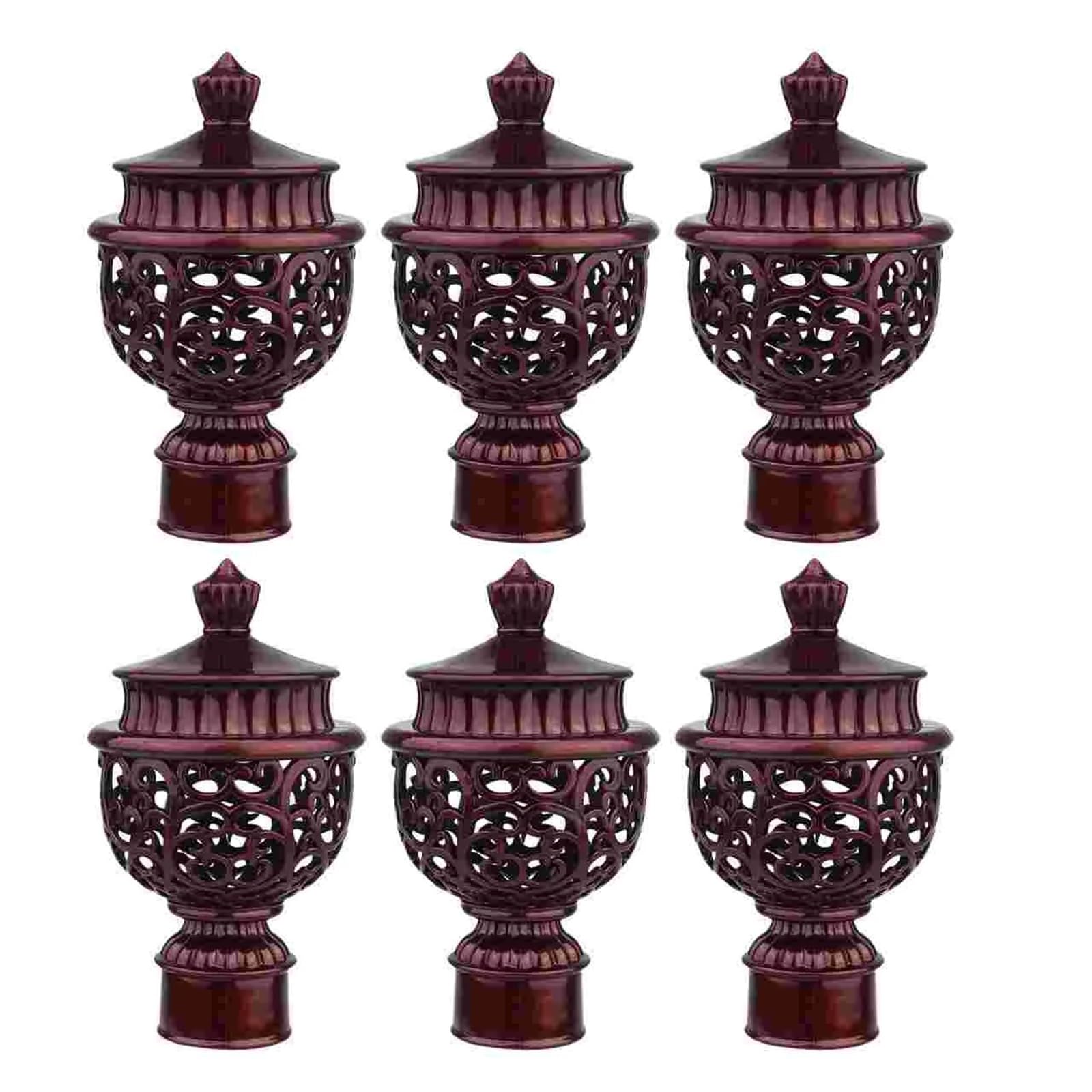 BDFJEDS Curtain Pole Finials Plastic Hole Elegant Finial Curtain Rod Ends Retro Design Decorative End Cap Home Decor Accessories Stylish Drapery Hardware(Color 02)