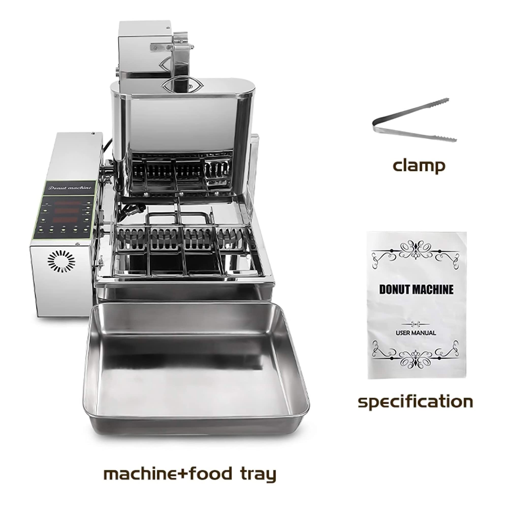 Automatische Donut-Maker-Maschine, 4 Reihen, 6 L Trichter, Kommerzielle Donut-Herstellungsmaschine, Brat-Mini-Donuts-Maker, Einstellbare Dicke, 304 Edelstahl