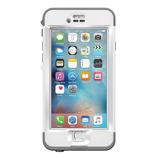 Lifeproof NÜÜD SERIES iPhone 6s ONLY Waterproof Case - Retail Packaging - AVALANCE (BRIGHT WHITE/COOL GREY)