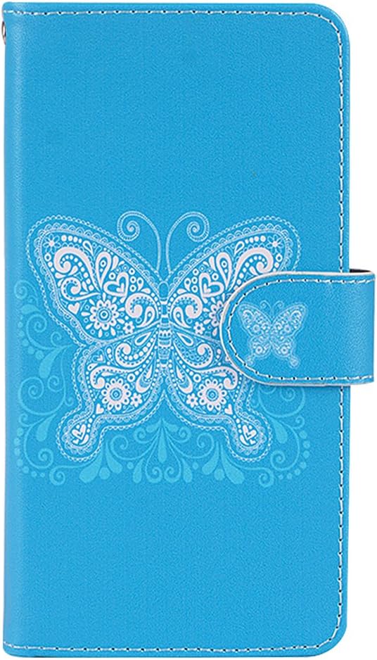 UrSpeedtekLive iPhone 5/5s/SE Case, iPhone 5/5s/SE Wallet Case, Premium PU Leather Wristlet Flip Case Cover with Card Slots & Stand for iPhone 5/5s/SE, White Butterfly