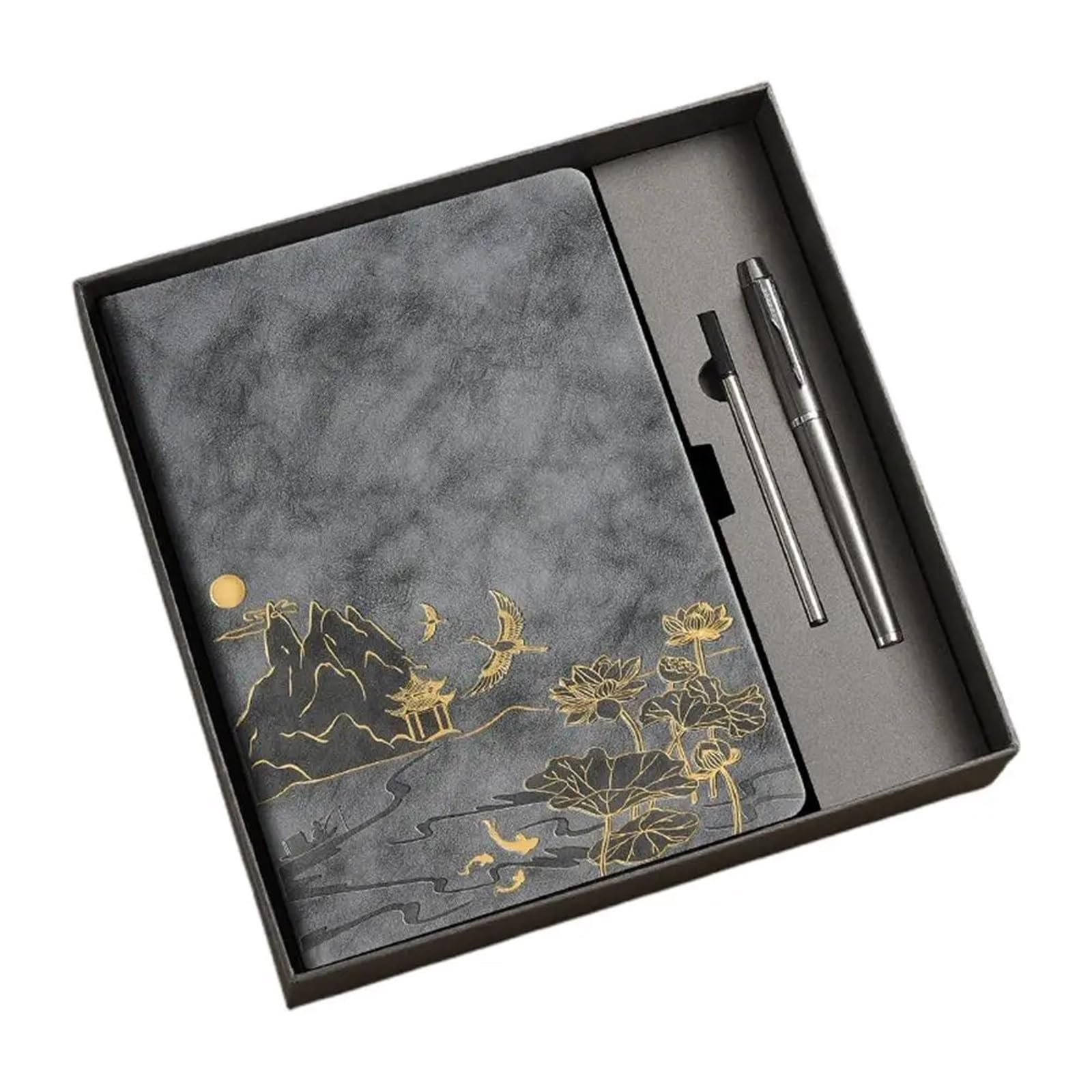 Set di notebook for la sensazione della pelle e il cambio di colore | Set di scatole regalo for notebook da lavoro A5 con copertina in materiale PU(Color1)