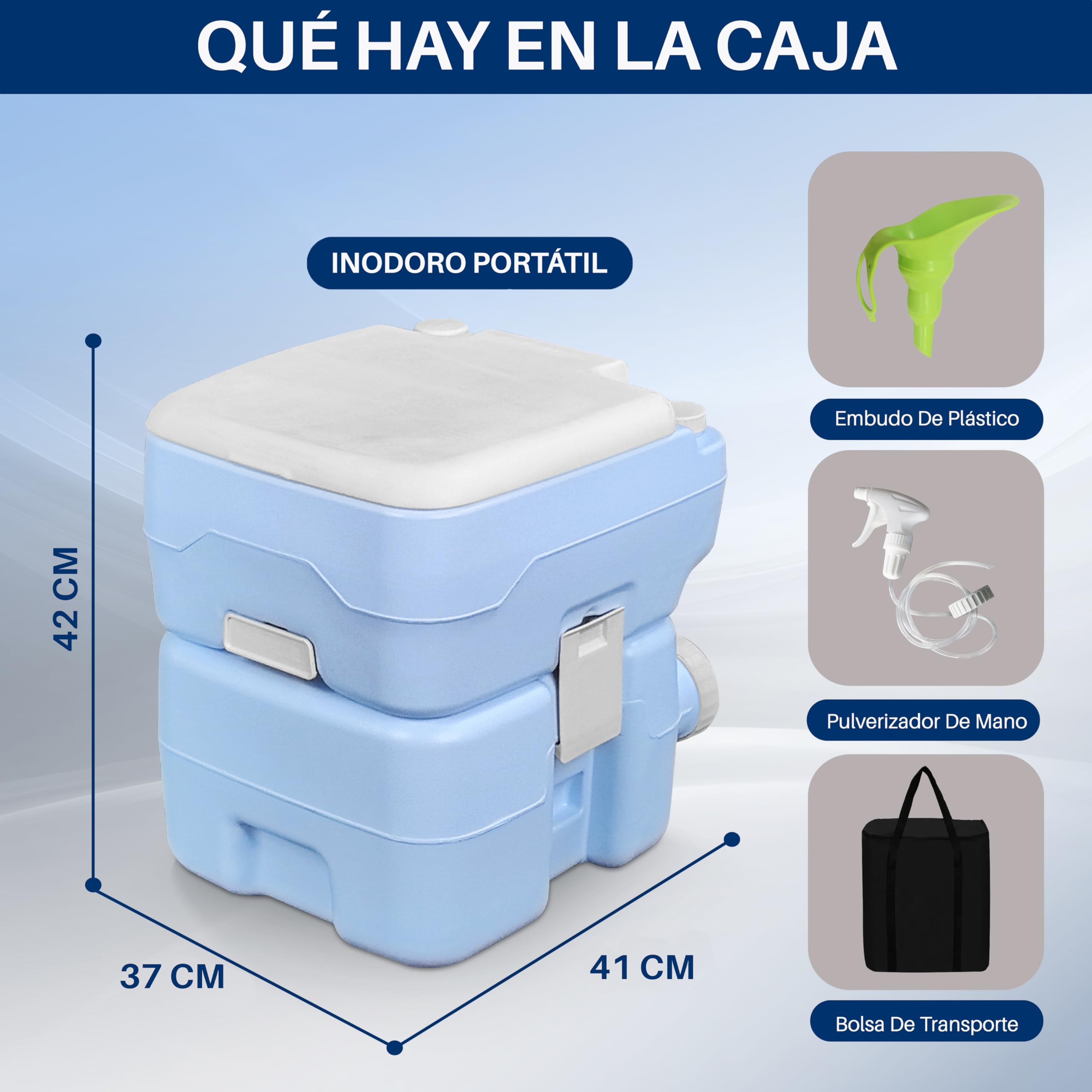 SereneLife WC portatil, Con bolsa de transporte, Inodoro, Baño, Interiores, Exteriores, Liviano, Camping, Barcos, Viajes, 20L, 120 descargas