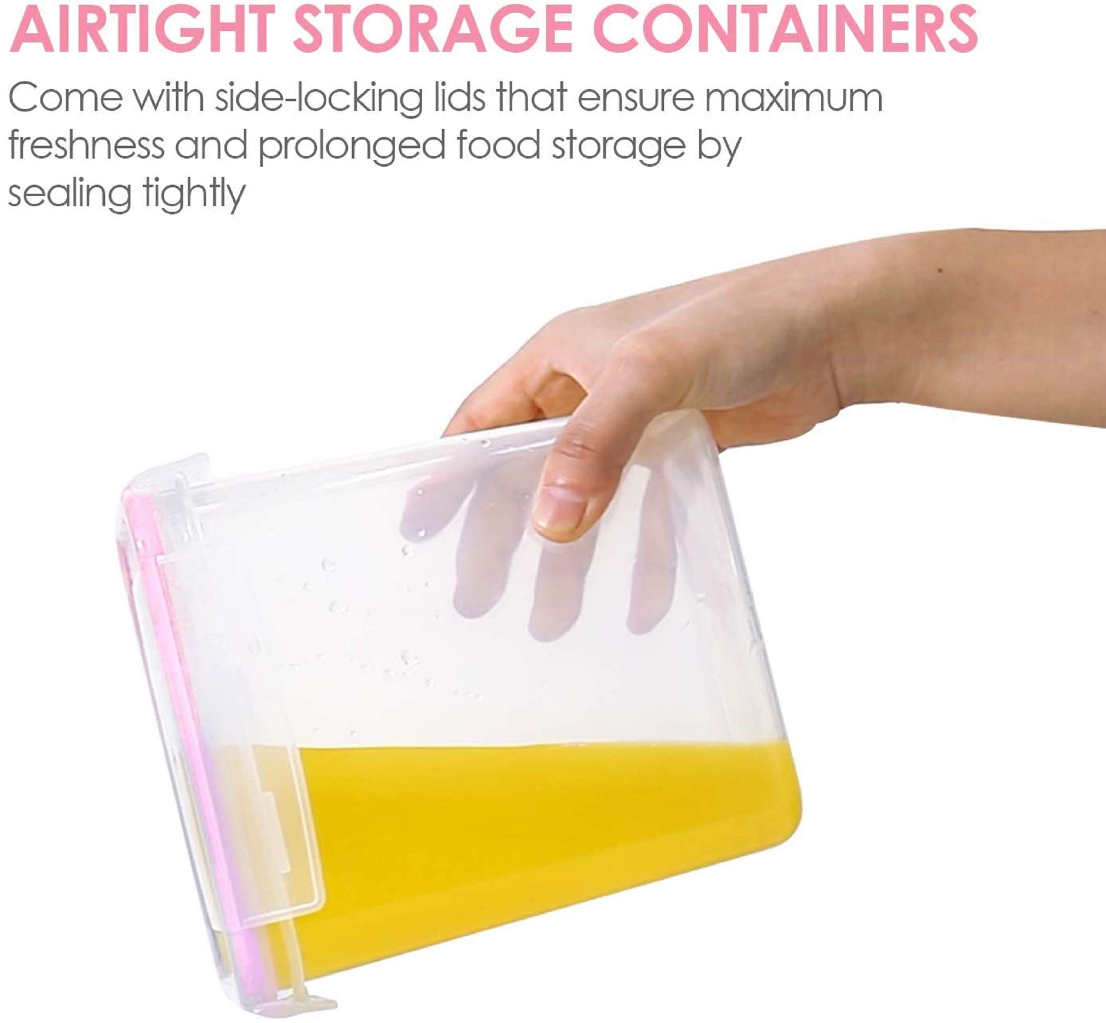 1.6L Contenitori Alimentari per Cereali,Pasta, Senza BPA Contenitori Plastica con Coperchio,Set di 9 + 24 Etichette