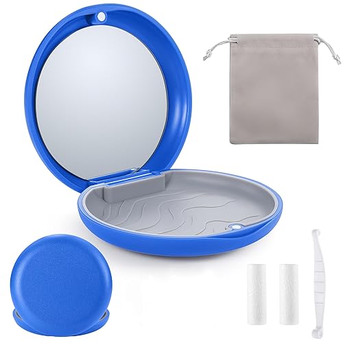 Miniatura 10 de Kit de estuche de retención negro mate premium con espejo, funda Invisalign con 2 piezas de masticables, herramienta de extracción de alineador