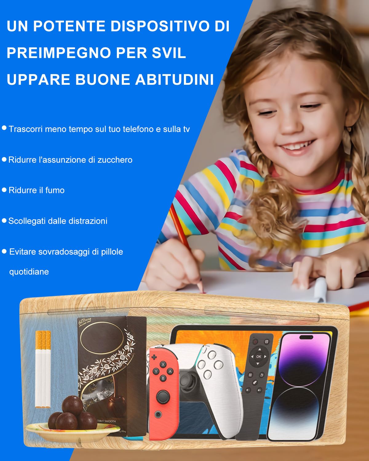 iDiskk Armadietti temporizzati sicuri, armadietto per telefono cellulare con timer, blocco per la gestione della dipendenza, disattivazione dei videogiochi, social media, blocco temporizzato