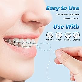 Kuvvfe Floss Threaders,Deep Clean Floss for Braces, Bridges, Implants|200Count (Pack of 4)