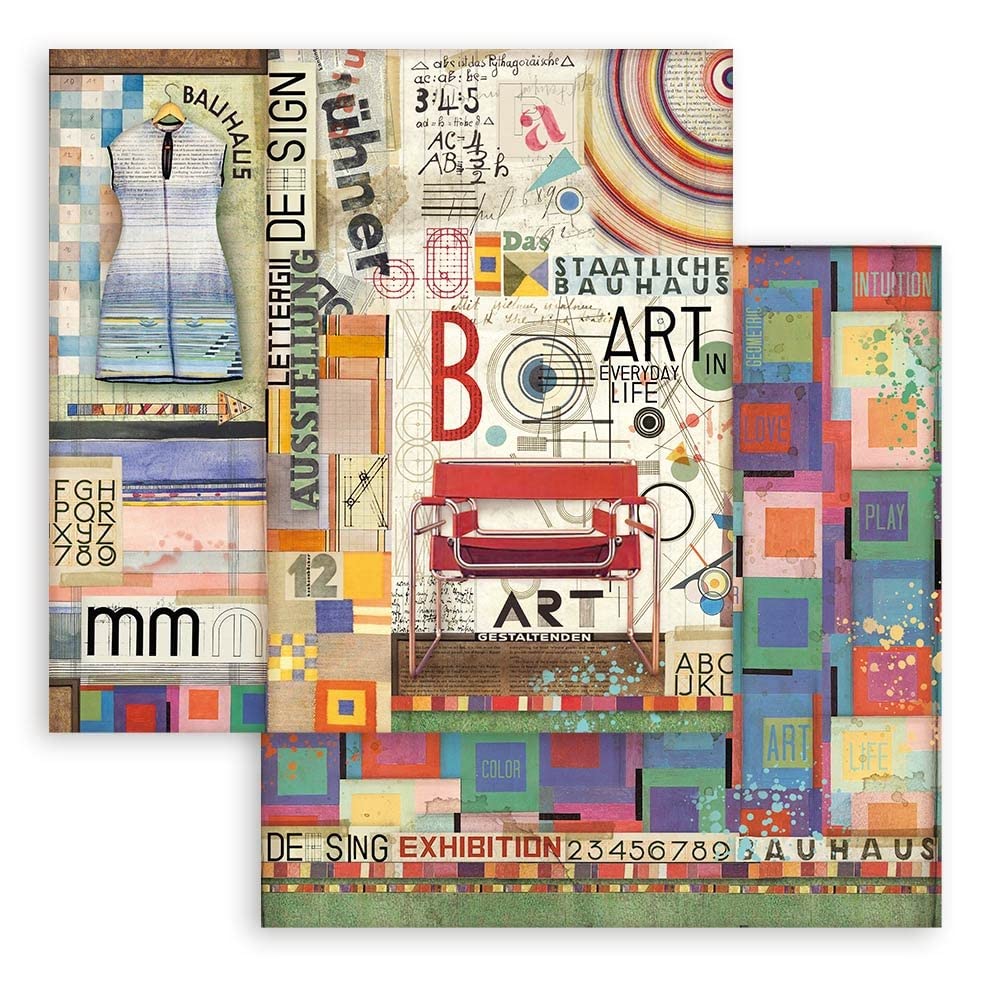 Stamperia International Stamperia-Mini Scrapbooking Pad-Bauhaus, Multicoloured, 8 x 8 inches - Image 3