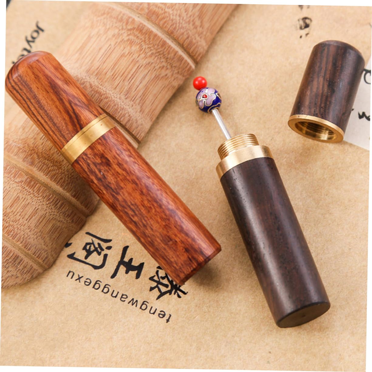 BELLIFFY 4Pcs Wooden Needle Box Lightweight and Portable Safety Needle Case for Easy Threading Chic Design for Daily Use and Craft Accessories