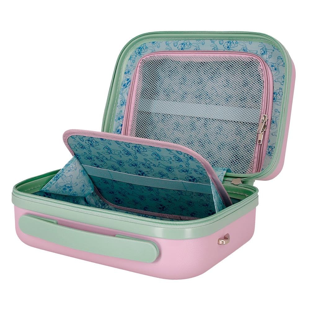 Joumma Disney Travelling with Stitch Nececer Adaptable Pink 29x21x15 cm Twardy ABS 9,14L 2,8 kg, Niebieski, Talla única, Adaptacyjna kosmetyczka