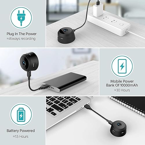 Miniatura 6 de -Spy Focus Mini cámara de seguridad magnética paquete de 3 mini cámara de vigilancia WiFi inalámbrica pequeña cámara de seguridad para el hogar