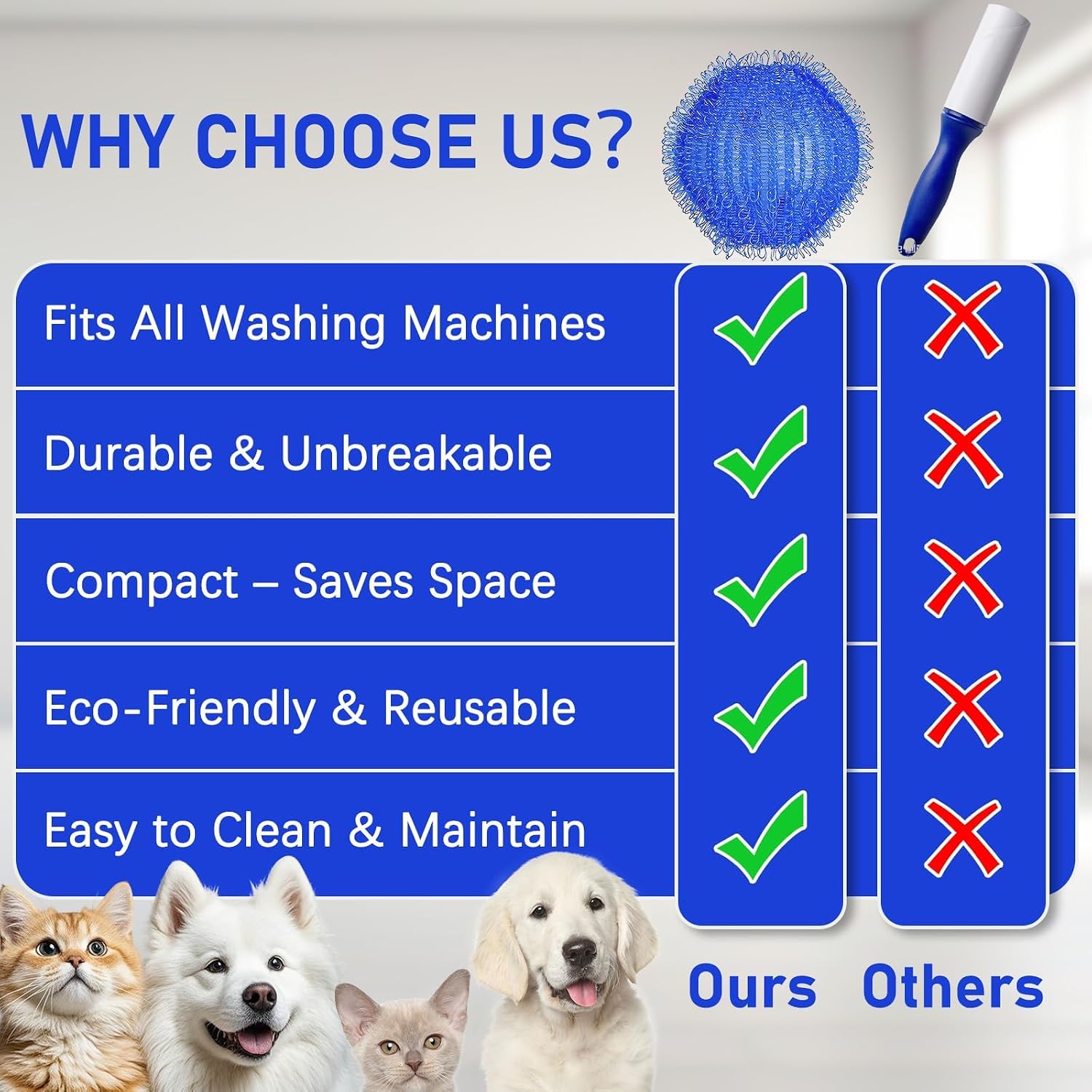 Pet Hair Remover for Laundry, Washing Machine Fur Catcher, 12PCS | Effective Cat Dog Laundry Pet Hair Catcher for Clothes, Sheets, Towels, Fleece Blankets, Won’t Damage Fabric 12PCS