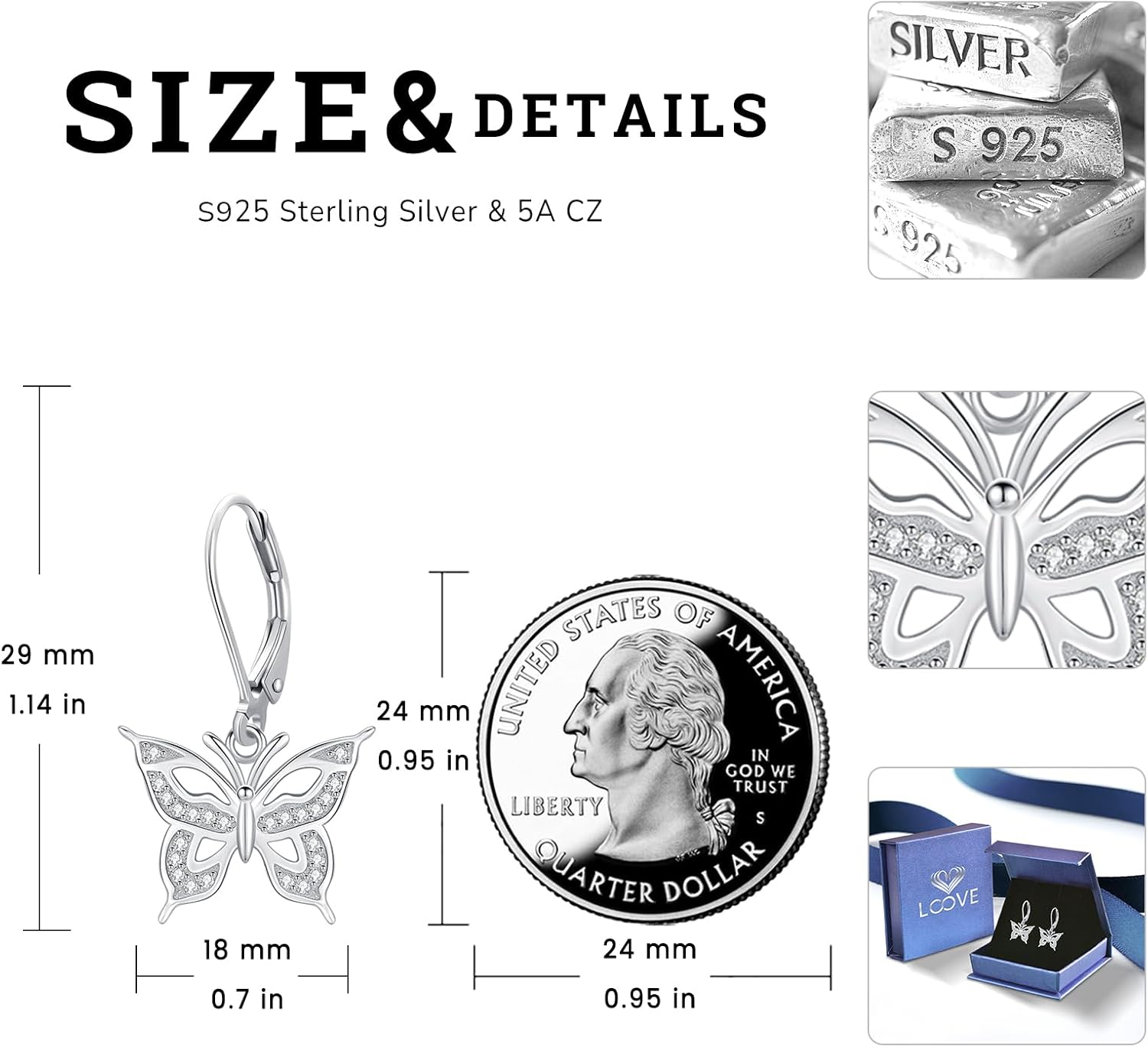 Black Cat/Turtle/Moonstone//Turquoise/Flower/Tree of Life Earrings Sterling Silver Cute Animal Leverback Dangle Earrings Jewelry Gifts - Image 4