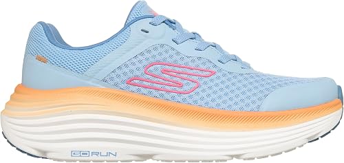 Skechers Femme Max Cushioning Endeavour Canova Basket, Blue Synthetic/Orange Trim, 38 EU - 8