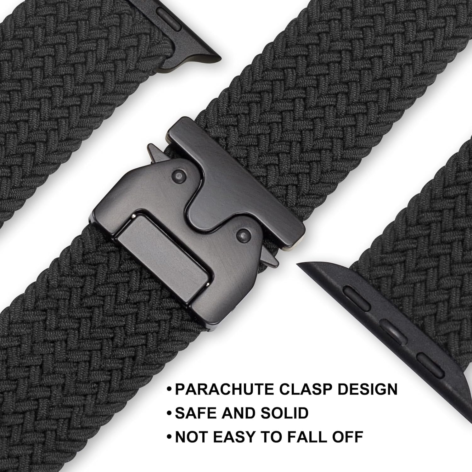 Braided Solo Loop Elastic Nylon Sports Band Compatible with Apple Watch Bands 38mm 40mm 41mm 42mm 44mm 45mm 46mm 49mm,Parachute Buckle Strap for iWatch Series Ultra 2 Ultra 10 9 8 7 6 5 4 3 2 1 se - Image 5