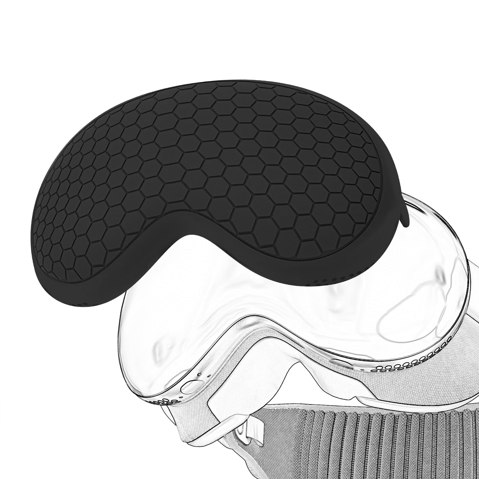 VR Headset Shell Protective Cover Compatible with Apple Vision Pro, Silicone Soft Screen Protector, Light & Durable Front Face Accessories Comprehensive Protection for VR