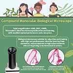 1000x Microscope for Students with Prepared Slides Kit for School Home Science, Amateur Adults Biology Research Homeschool Science Learning Nature MAXLAPTER