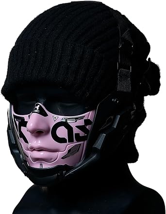 Punk Half Face Mask, Futuristic Mechanical Sci-Fi Mask, Cosplay Halloween Costume Prop