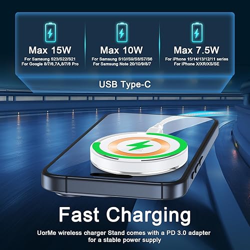 Miniatura 4 de Estación de carga inalámbrica Samsung S24 Ultra de carga rápida para Samsung Galaxy S23 FE S22 Plus S21 S20, Google 8 7 6, soporte de cargador