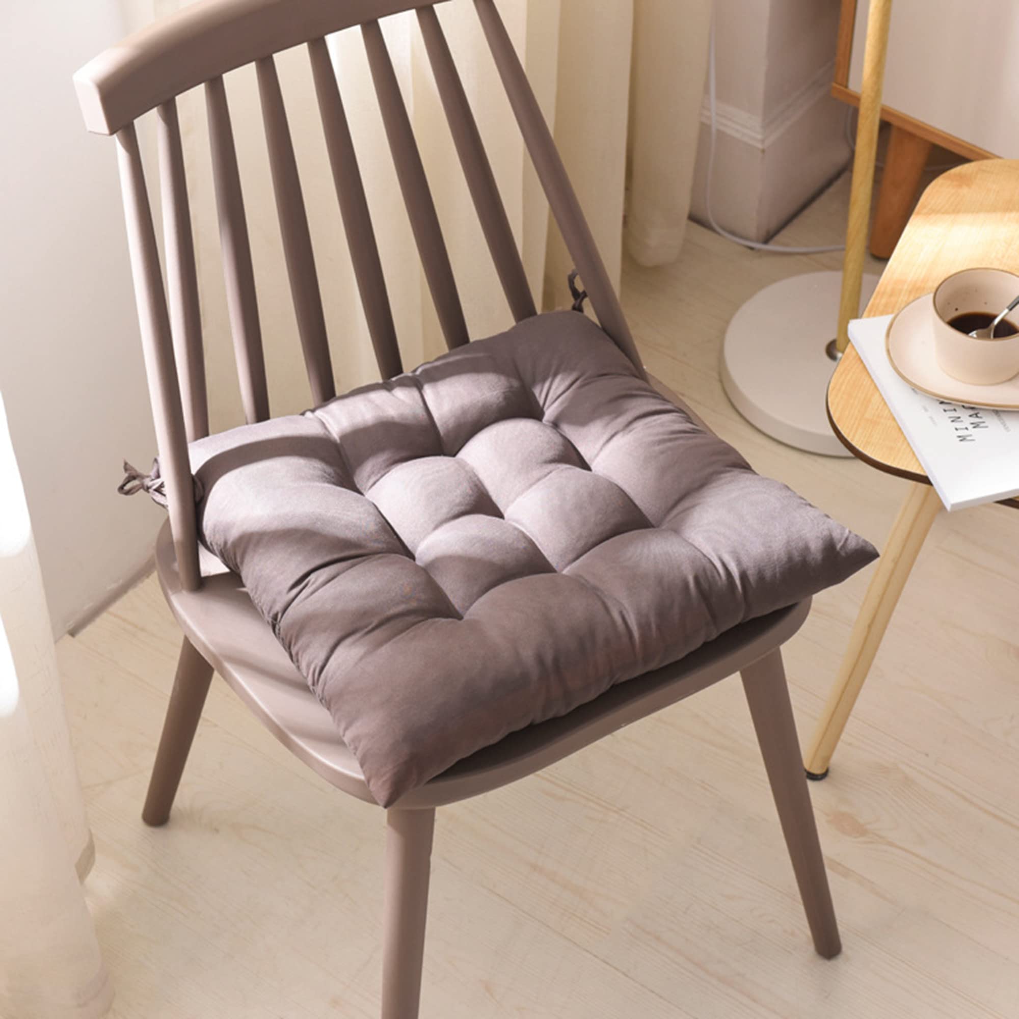 Set Di 2 Cuscini Quadrati Per Sedia Da Patio – 45x40 Cm, Impermeabili E Reversibili, Con Lacci Per Esterni/Interni, Blu Navy - 2
