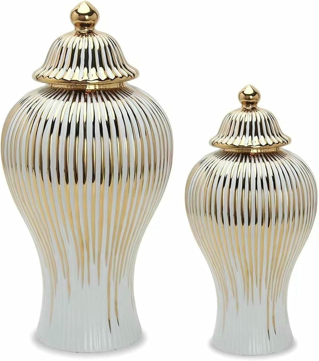 Ginger Jar Ginger Jars for Home Decor Modern Ceramic Ginger Jar Vase Cream and Gold Ginger Jars Decorative Jars Temple Jar-