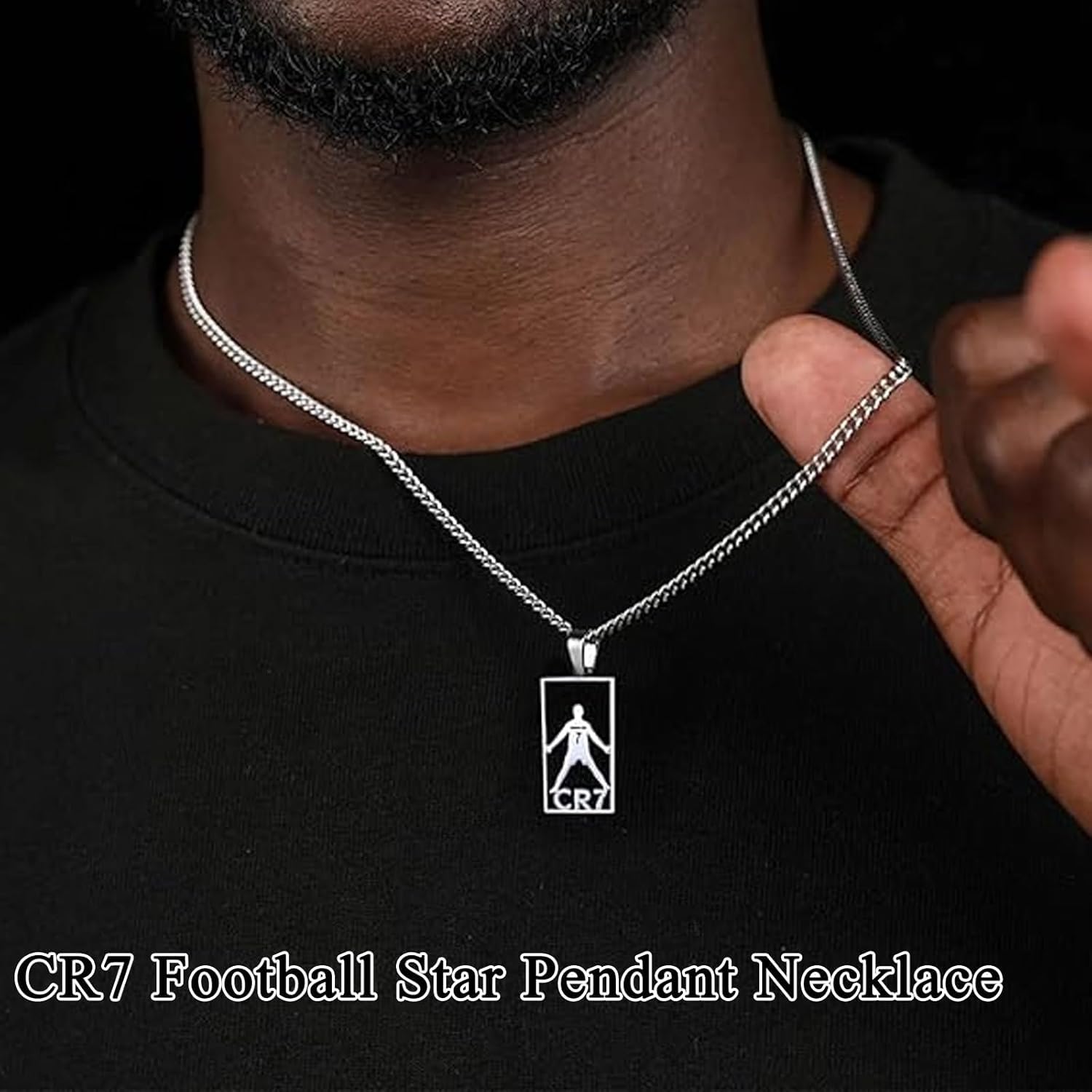 2 piezas de artículos de fútbol, cosas para niños, pulsera de estrella de fútbol Cr7, uso para el mejor regalo para niños que aman el fútbol (pulsera de plata + collar)
