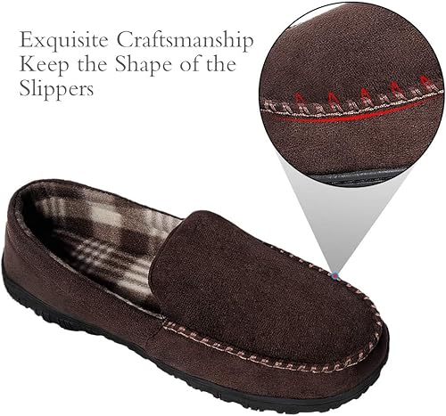 Miniatura 2 de shoeslocker Pantuflas para hombre de microgamuza mocasín con espuma viscoelástica zapatos para casa