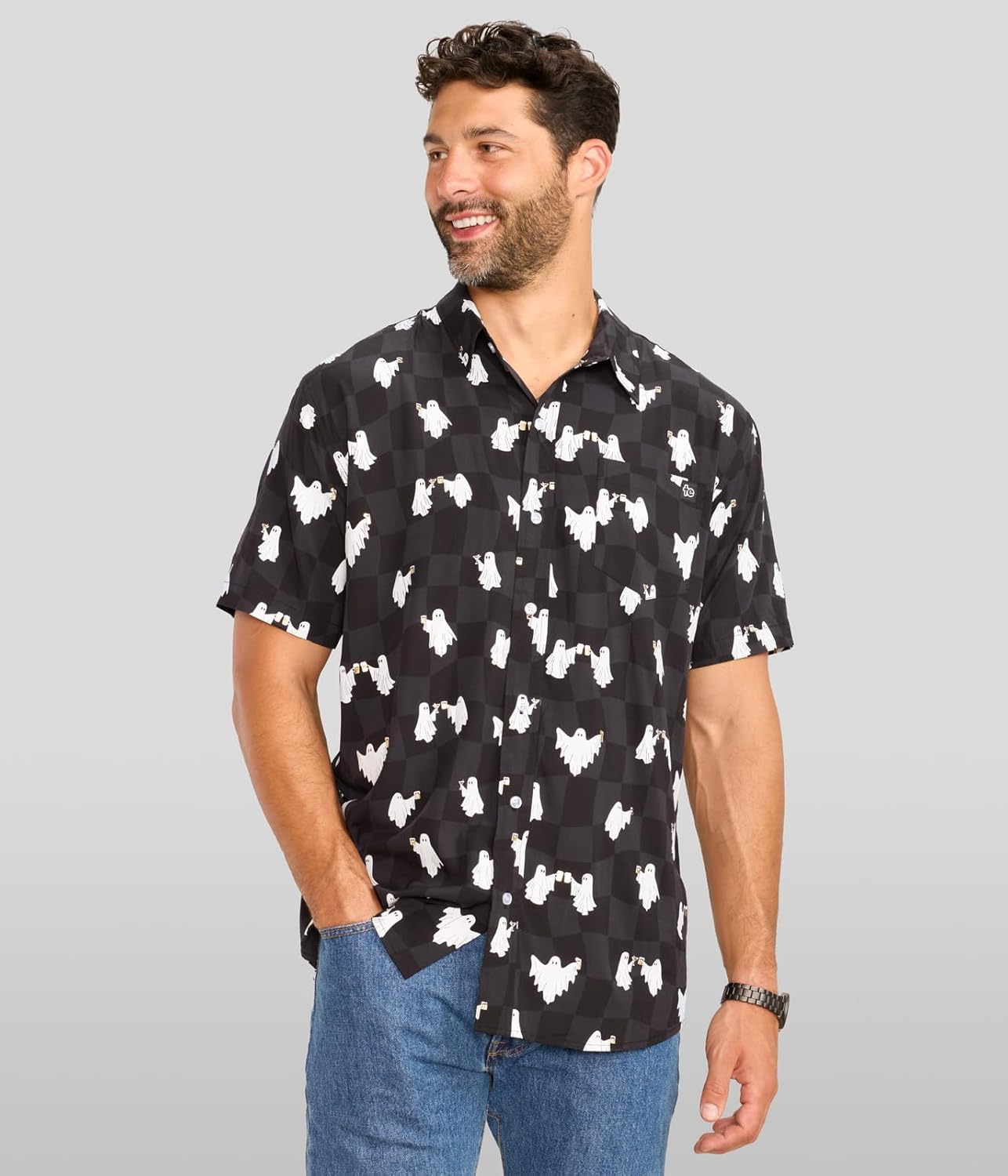 Tipsy Elves Halloween Button Down Shirts for Men - Spooky Party Wear with Comfort Blend - Image 7