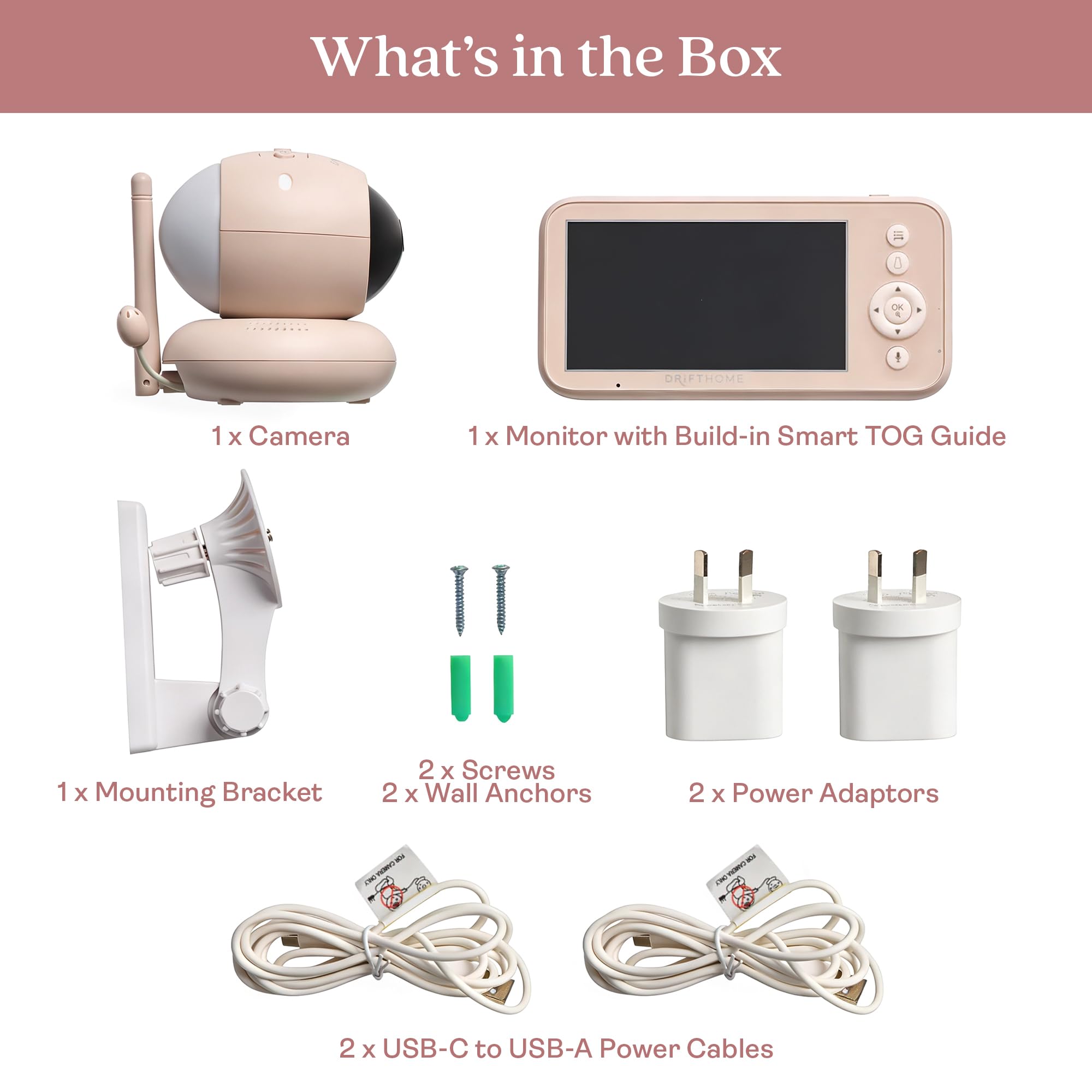 ergoPouch Moniteur bébé Drift Home et guide Smart TOG – Moniteur non Wi-Fi avec suivi du sommeil, veilleuse et guide de pansement intelligent TOG pour un sommeil plus sûr