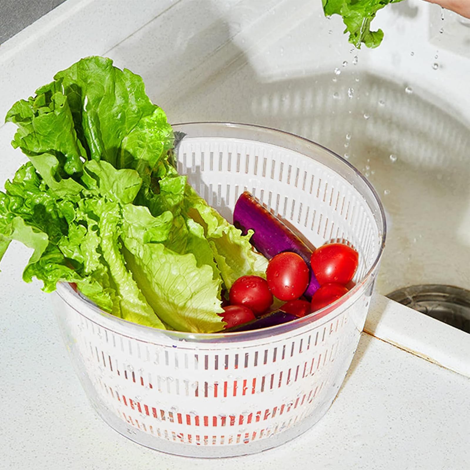 Essoreuse à Salade Automatique sans Fil USB 4000 ML Déshydrateur Automatique pour Fruits et légumes, saladier pour Servir, assèchement Rapide, ustensile de Cuisine dans Une Couleur Tendance
