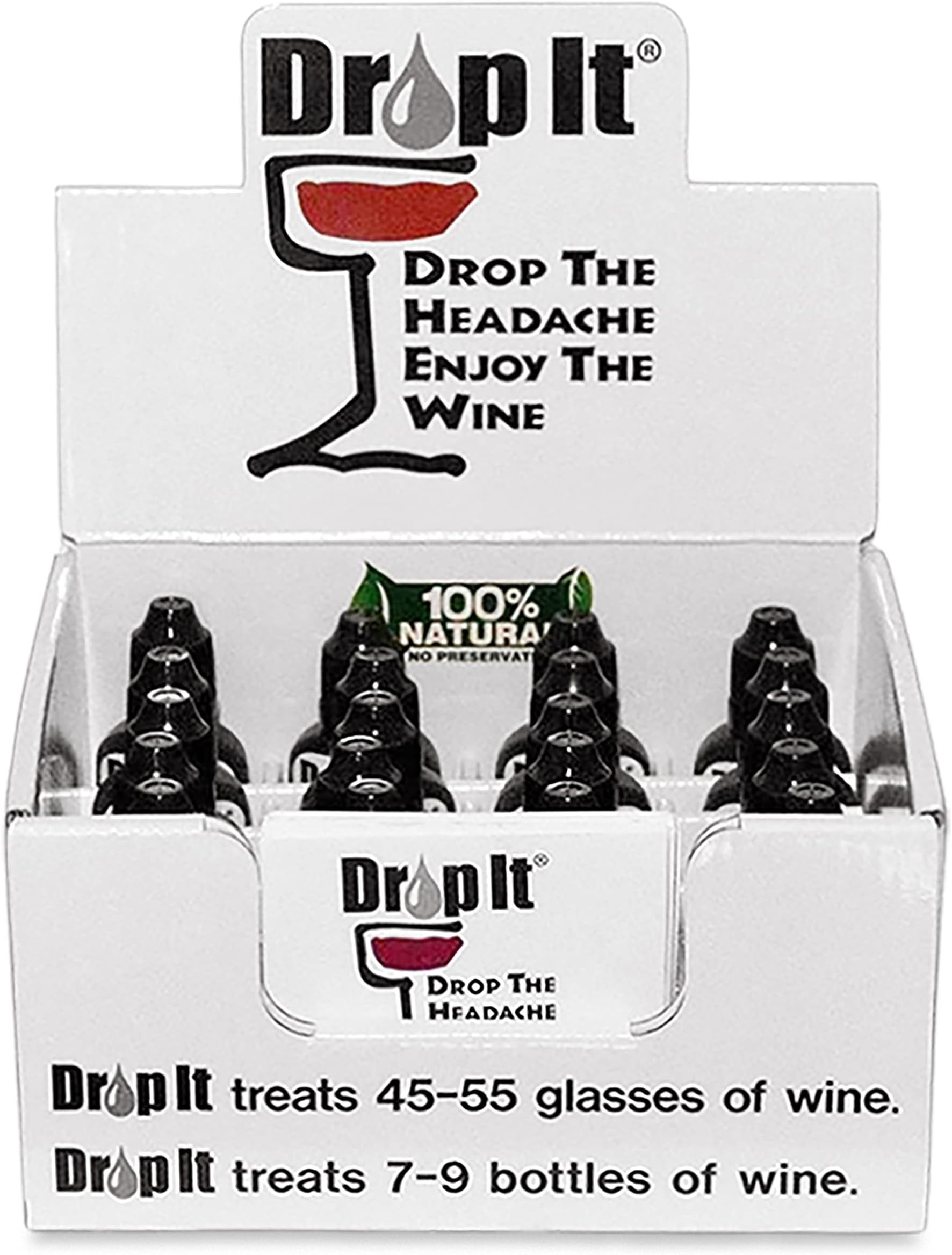 The Original Drop It Wine Drops, 22 Event Party Pack- USA Made Wine Drops Naturally Reduce Wine Sulfites & Tannins-Can Eliminate Wine Sensitivities, Wine Allergies & Histamines-A Wine Wand Alternative