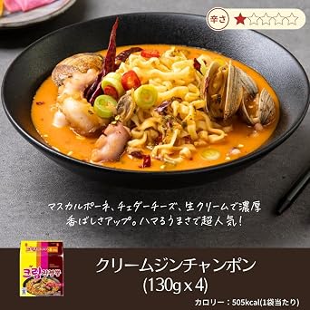 Korean Ramen, 4 Types, 4 Pack, Assorted, Set with Recipe, with Korean Snacks| Anseong Tang Myeon, Seafood, Cream Jin Champong, Chamkae Ramen, Jin Champong, Popular Korean Ramen Set, Instant Noodles