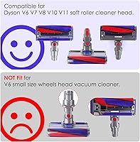 Vista 2 de Juego de barras de cepillo de rodillo suave y ruedas de rodillo y ejes compatibles con Dyson V6 V7 V8 V10 V11 Aspiradora Fluffy/Absolute Head Piezas