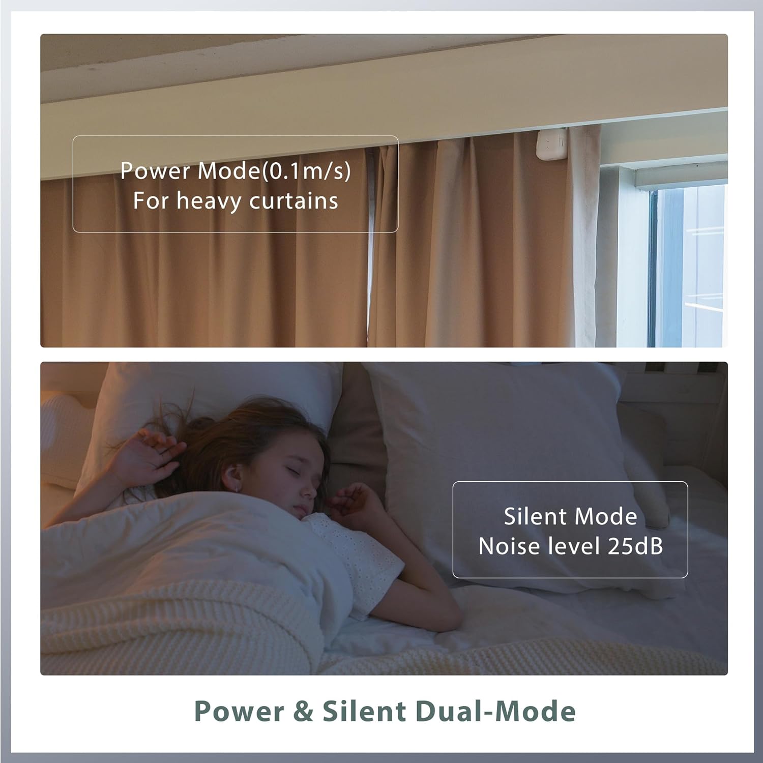 automatic curtain opener mounted above living room window