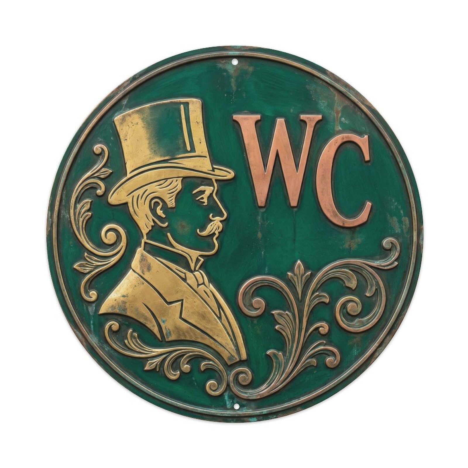 Odgynaw 8X8inch(20X20cm) Victorian Wc Gentleman Portrait Metal Tin Sign