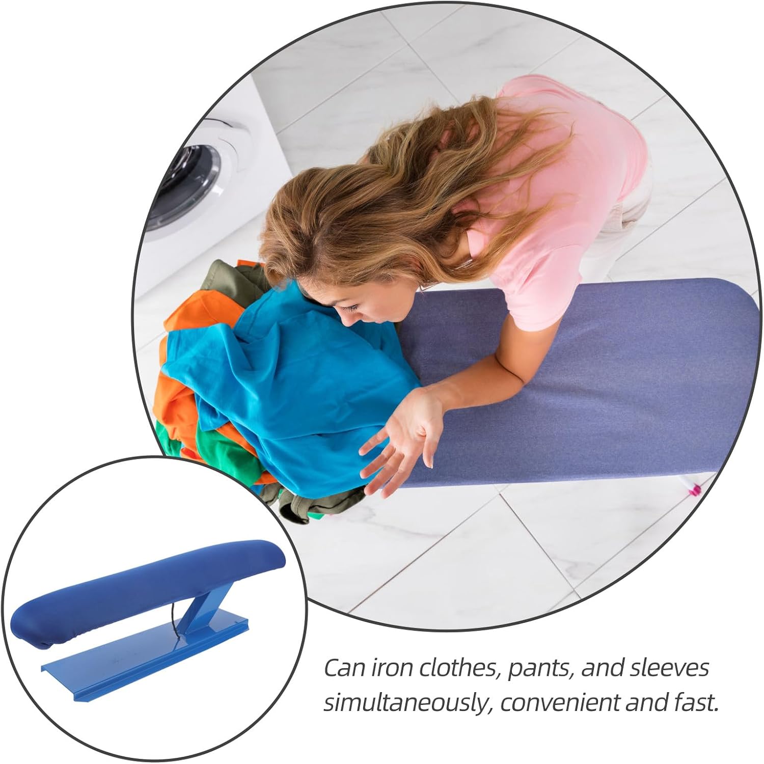 Generic Long Desktop Ironing Board with Padded Stool Lightweight Portable Ironing Frame for Home Laundry Room Use