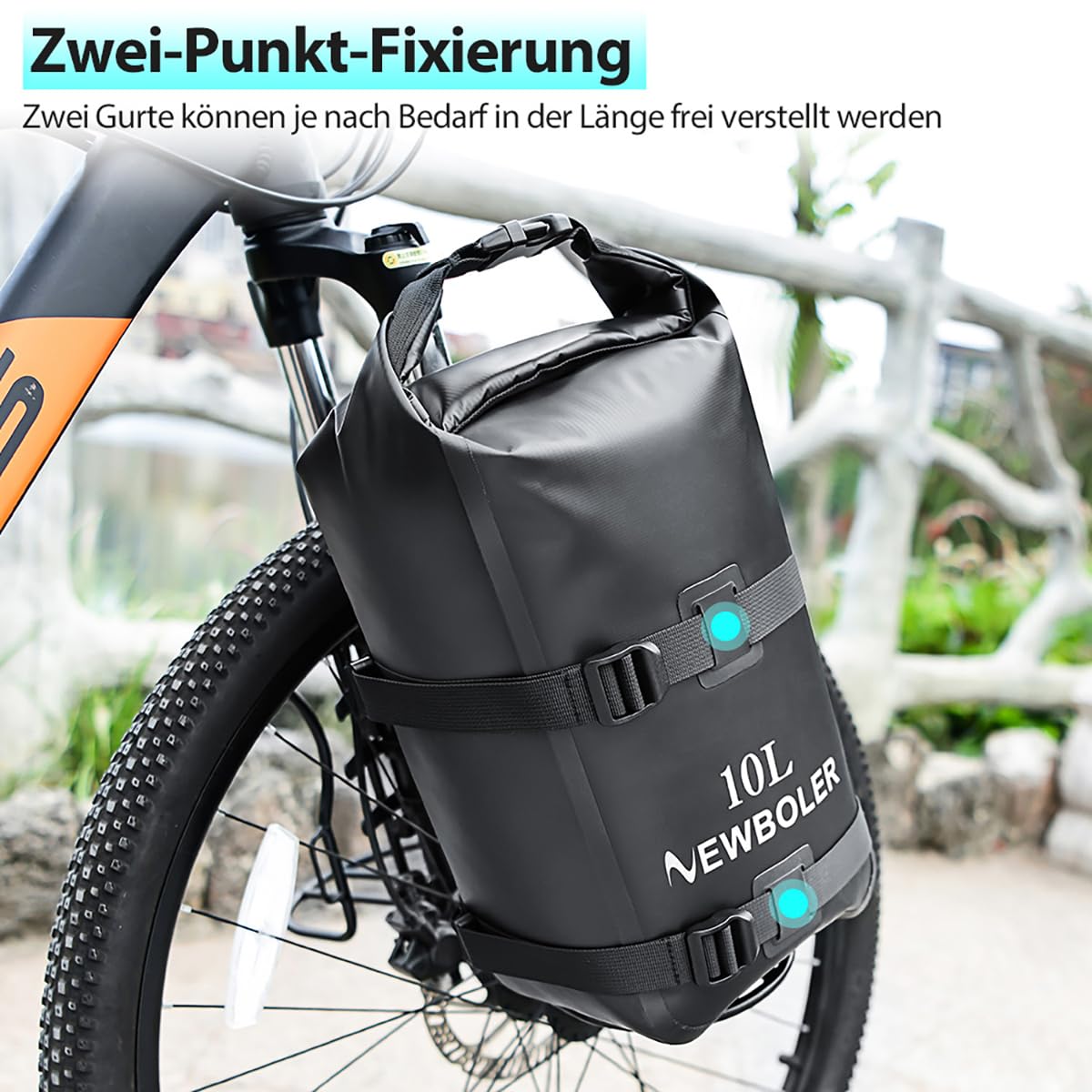 Sacoche De Selle Vélo NEWBOLER 10L - Grande Capacité, 4 Pochettes, Pliable - Noir - Neuf