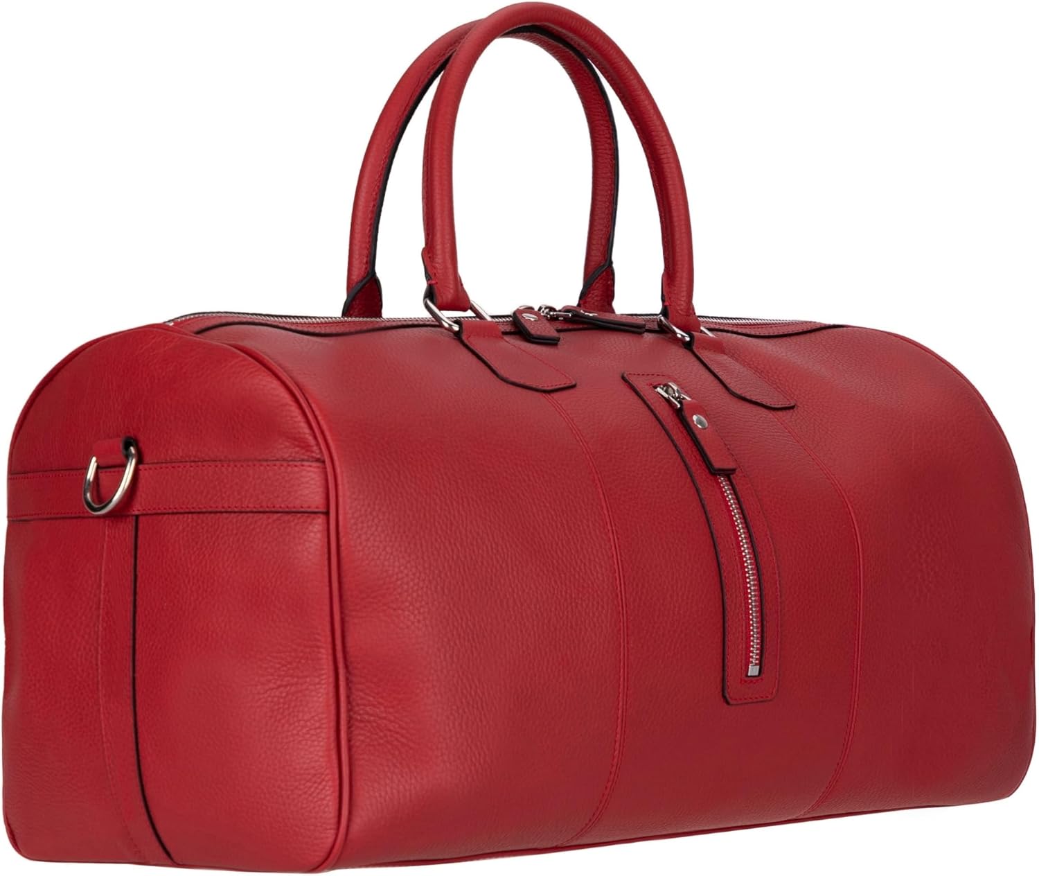 TORONATA Davis Leather Weekender Bag – Full Grain Genuine Leather Travel Duffel for Men & Women, Carry On Overnight Bag with Shoulder Strap, 18.5" x 10.6" x 10.6" (Red) - Image 2