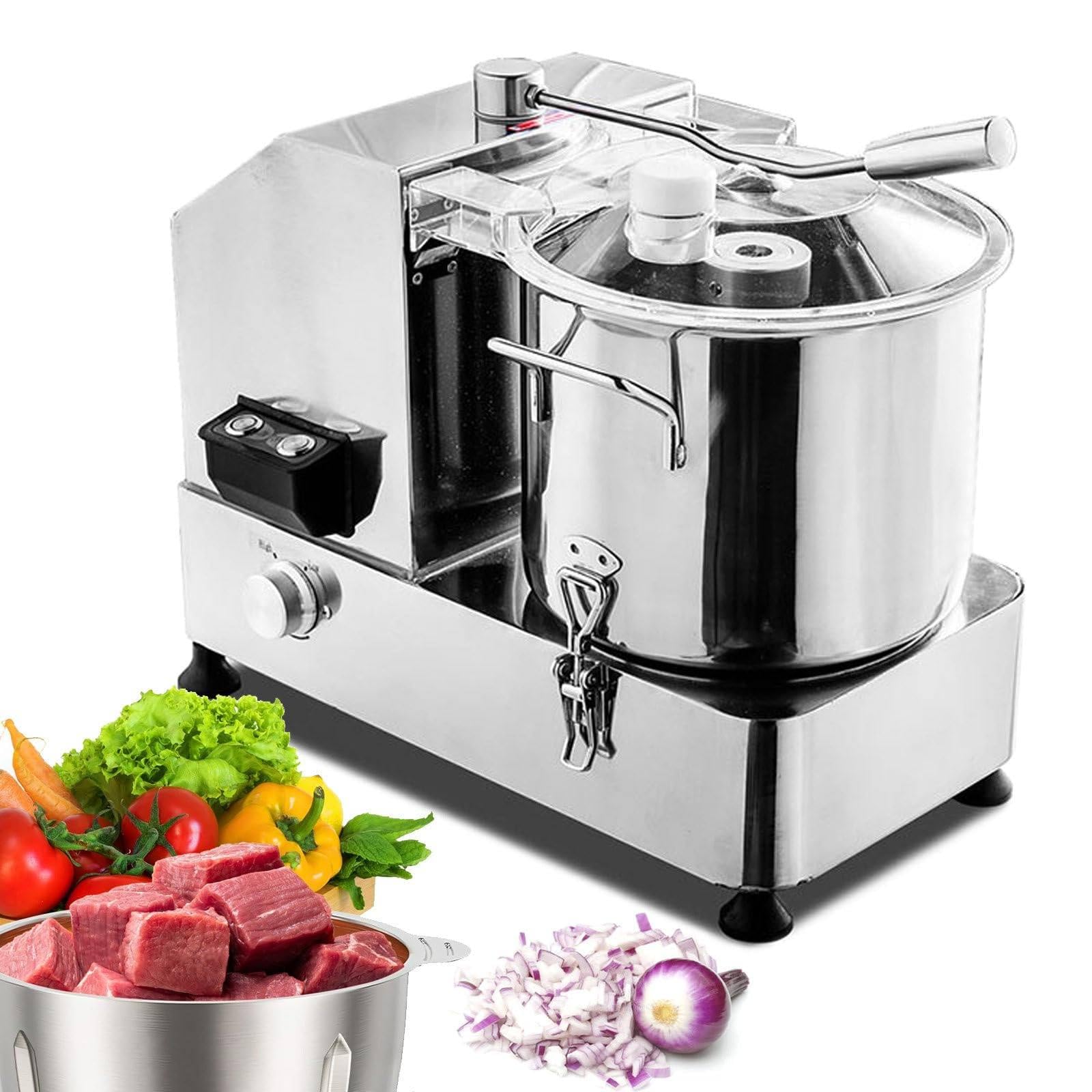 Sunseota Commercial Food Processor, Stainless Steel Electric Meat and Vegetable Chop 6L-1800W