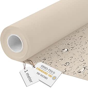 Carry - Toile - Imperméable - Tissu - 100% Polyester - Vendu Au Mètre (blanc - 8