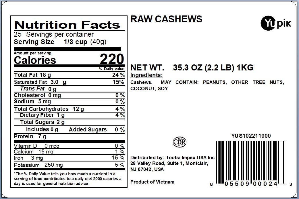Yupik Nuts Raw Cashews, 2.2 lb