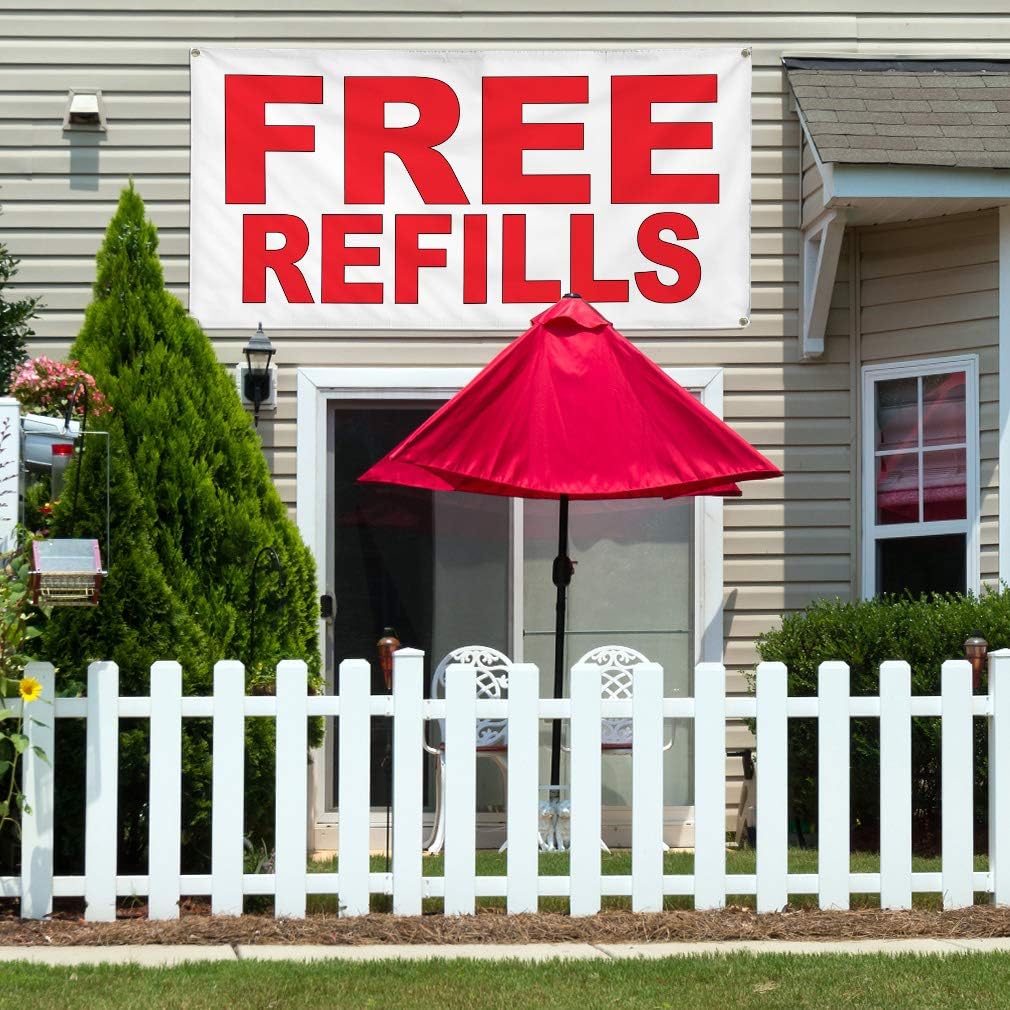 Vinyl Banner Multiple Sizes Free Refills Red Food Bar Restaurant Truck Restaurant & Food Outdoor Weatherproof Industrial Yard Signs 4 Grommets 24x48Inches