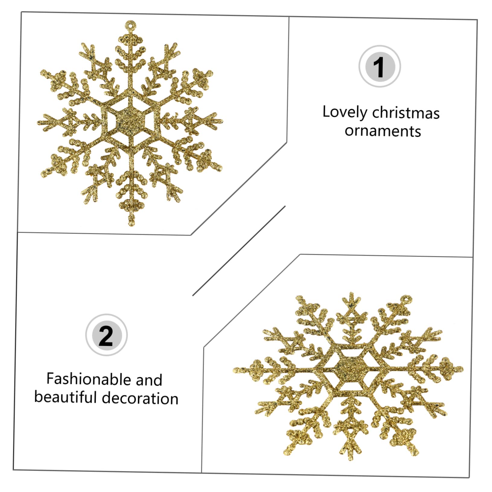 ABOOFAN 54 Stück Schneeflocken Dekozubehör Weihnachtsschmuck Weihnachtsdeko Zubehör Weihnachtsanhänger Weihnachtsbaumschmuck Weihnachtszubehör Hängende Ornamente