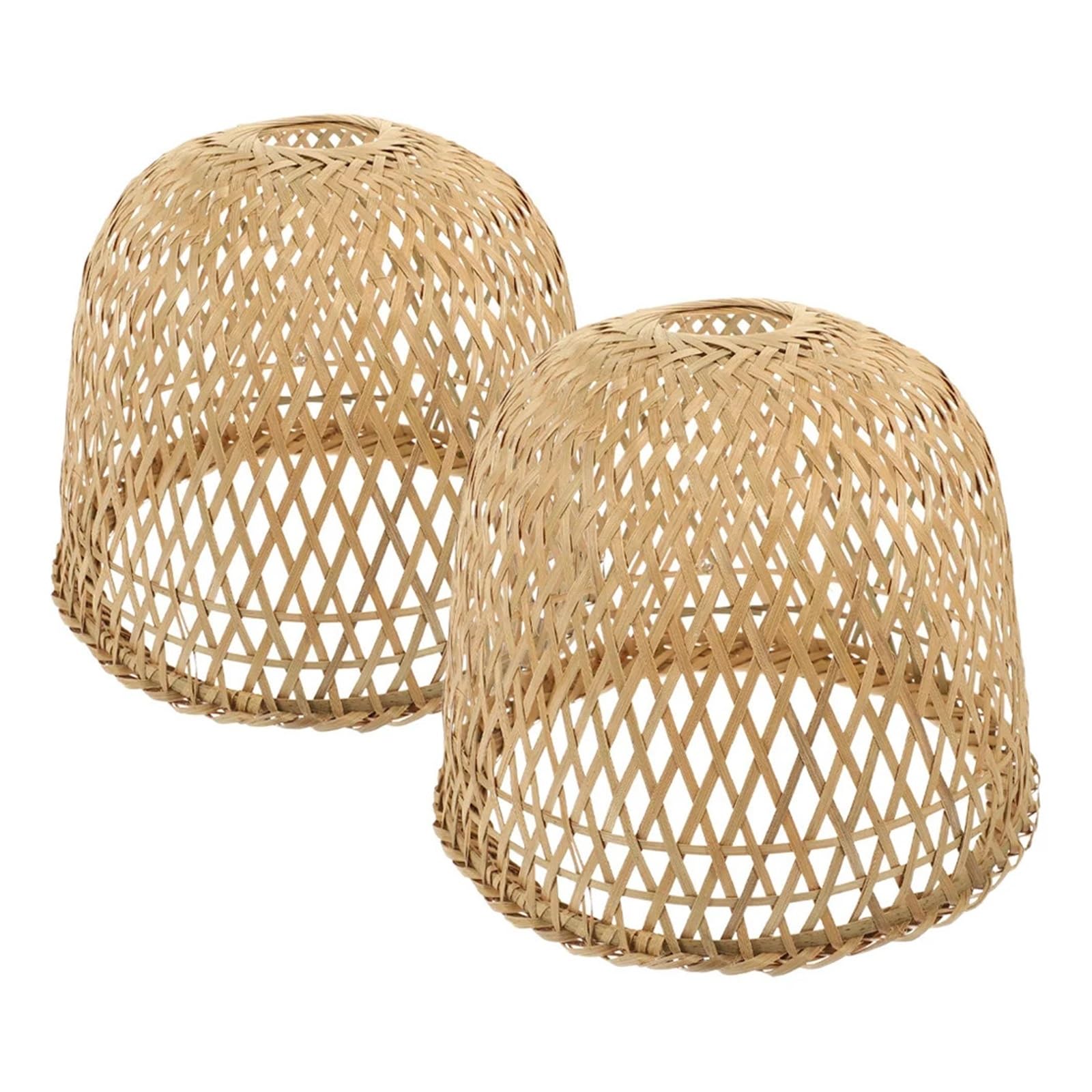 Luxemetals One Color 2Pcs Cbamboo Woven Chandelier Lampshades