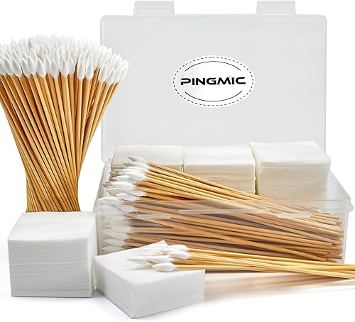 PINGMIC Kit de Limpieza de Armas de 1200/800/600 PIEZAS - Parches y Hisopos de Limpieza de Armas, Hisopos Puntiagudos de 6 Pulgadas, Parches Sin
